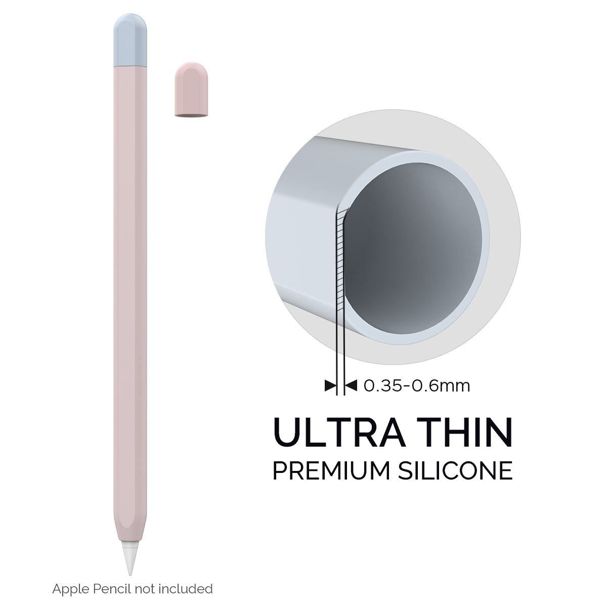 AHASTYLE PT65-2 for Apple Pencil (2nd Generation) Touch Pen Protective Sleeve Contrast Color Stylus Pen Silicone Case AHASTYLE PT65-2 for Apple Pencil (2nd Generation) Touch Pen Protective Sleeve Contrast Color Stylus Pen Silicone Case